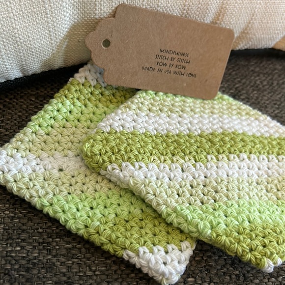NWT 2 Coasters Made in USA with 100% recycled cotton! Perfect to use as trivet! - Picture 2 of 3